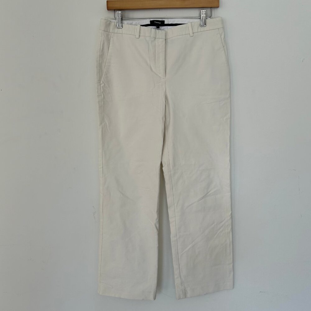 Theory Ivory Cropped Trouser